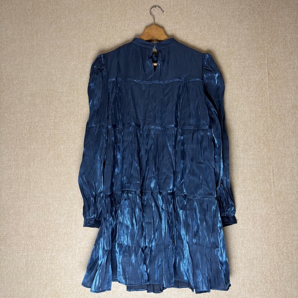 Flying Tomato Long Sleeve Tiered Satin Minidress size Medium - Picture 3 of 6